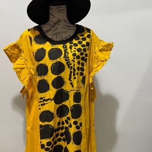Marni Yellow and Black Polka Dot Dress